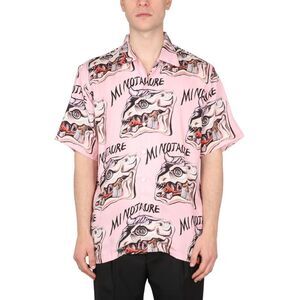 ENDLESS JOY Men's Graphic Print Short Sleeve Shirt Men PINK Shirts